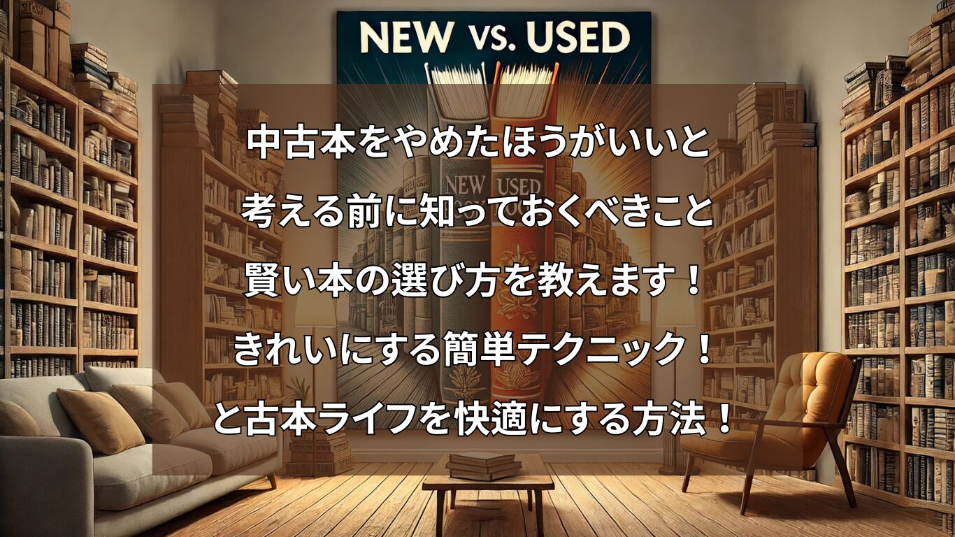 中古本をやめたほうがいいと考える前に知っておくべきこと：賢い本の選び方を教えます！きれいにする簡単テクニック！と古本ライフを快適にする方法！