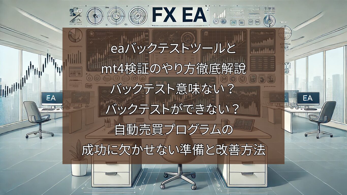 eaバックテストツールとmt4検証のやり方徹底解説