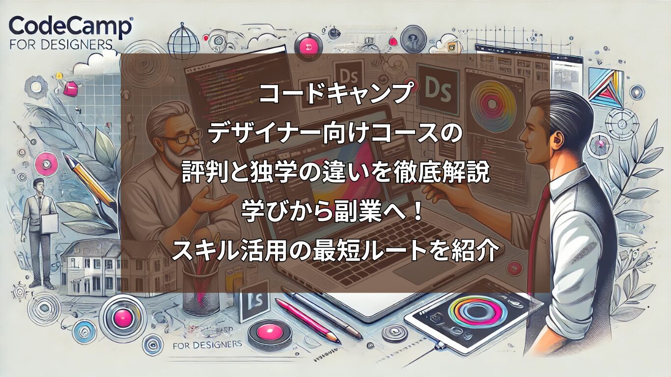 コードキャンプデザイナー向けコースの評判と独学の違いを徹底解説：学びから副業へ！スキル活用の最短ルートを紹介